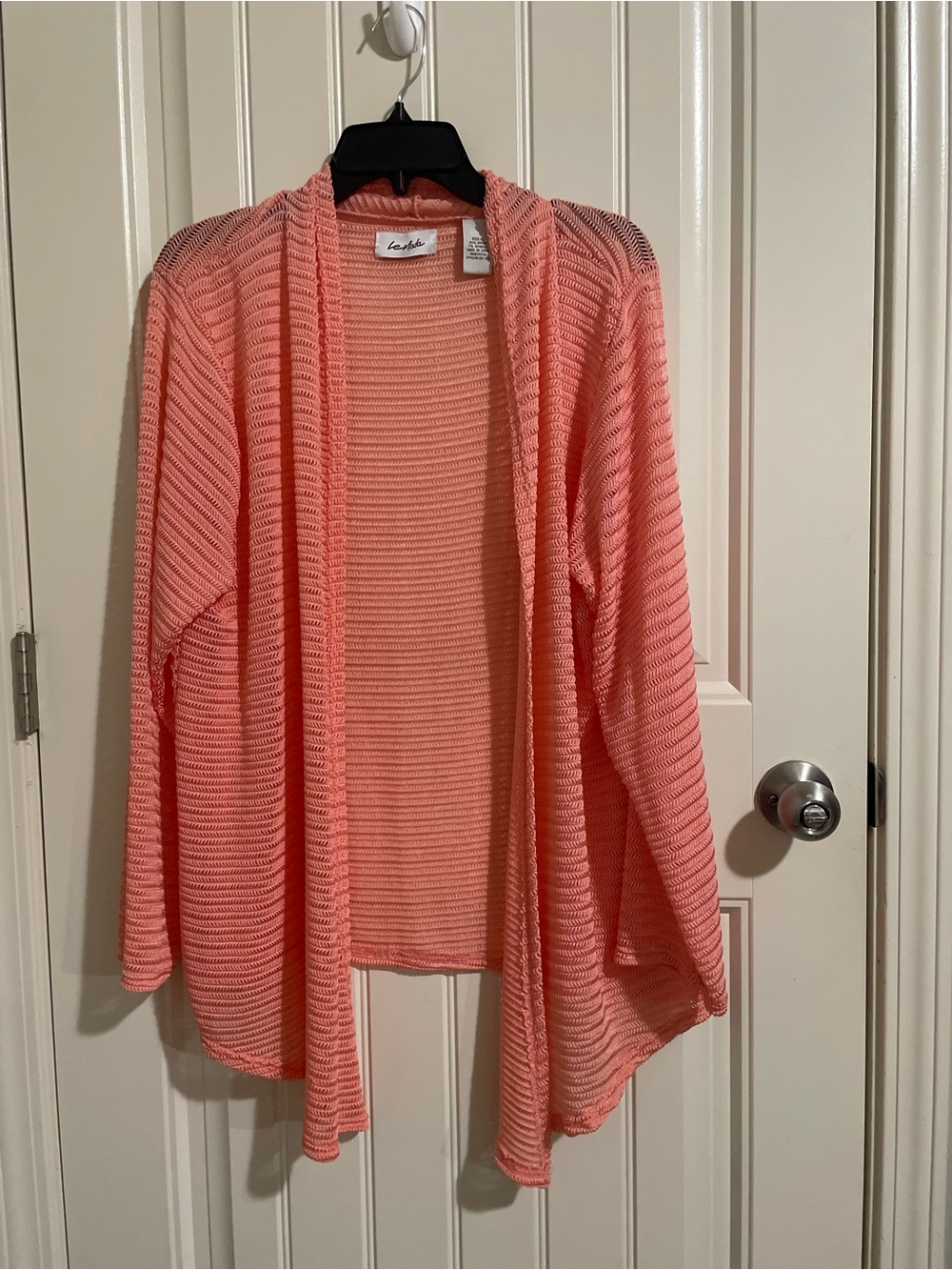 LeModa Coral Open-Weave Knit Cover-Up - Picture 3 of 5